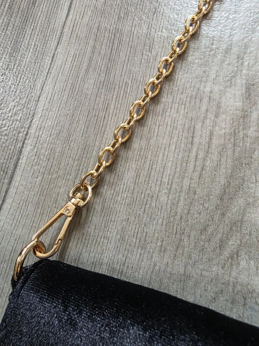 Anthropologie Street Level Black Velvet Tassel Crossbody Bag Gold Chain & Ring